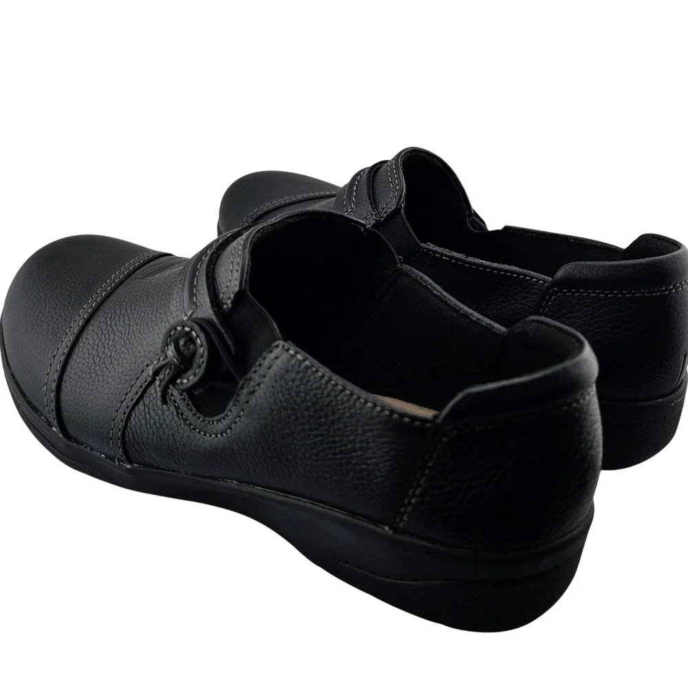 Clarks‎ Women's Cheyn Madi Black Leather Slip On Loafers Shoes SZ 7.5 M 61246006 - Picture 8 of 10
